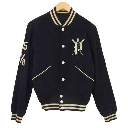 RALPH LAUREN ラルフローレン 国内正規品 コットン ナイロン リバーシブル スタジャン ブルゾン ブラック系 S【中古】
