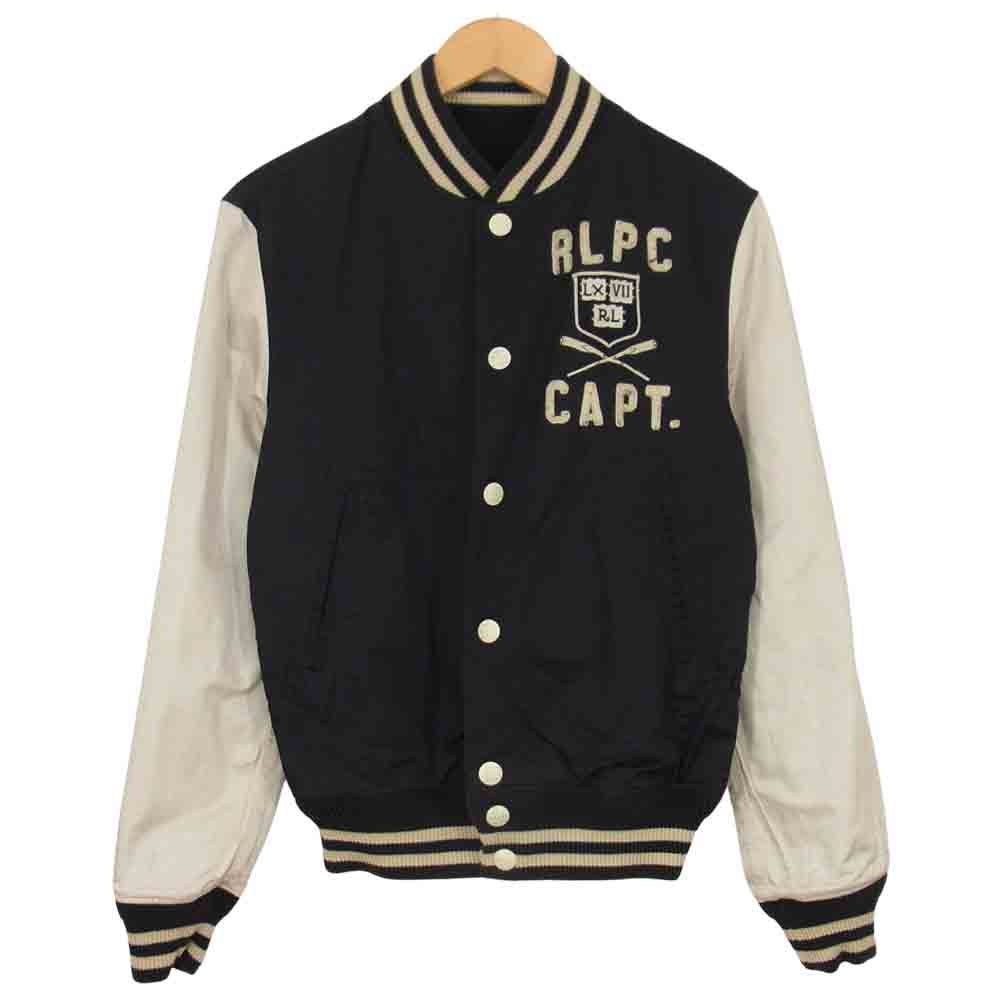 RALPH LAUREN ラルフローレン 国内正規品 コットン ナイロン リバーシブル スタジャン ブルゾン ブラック系 S【中古】