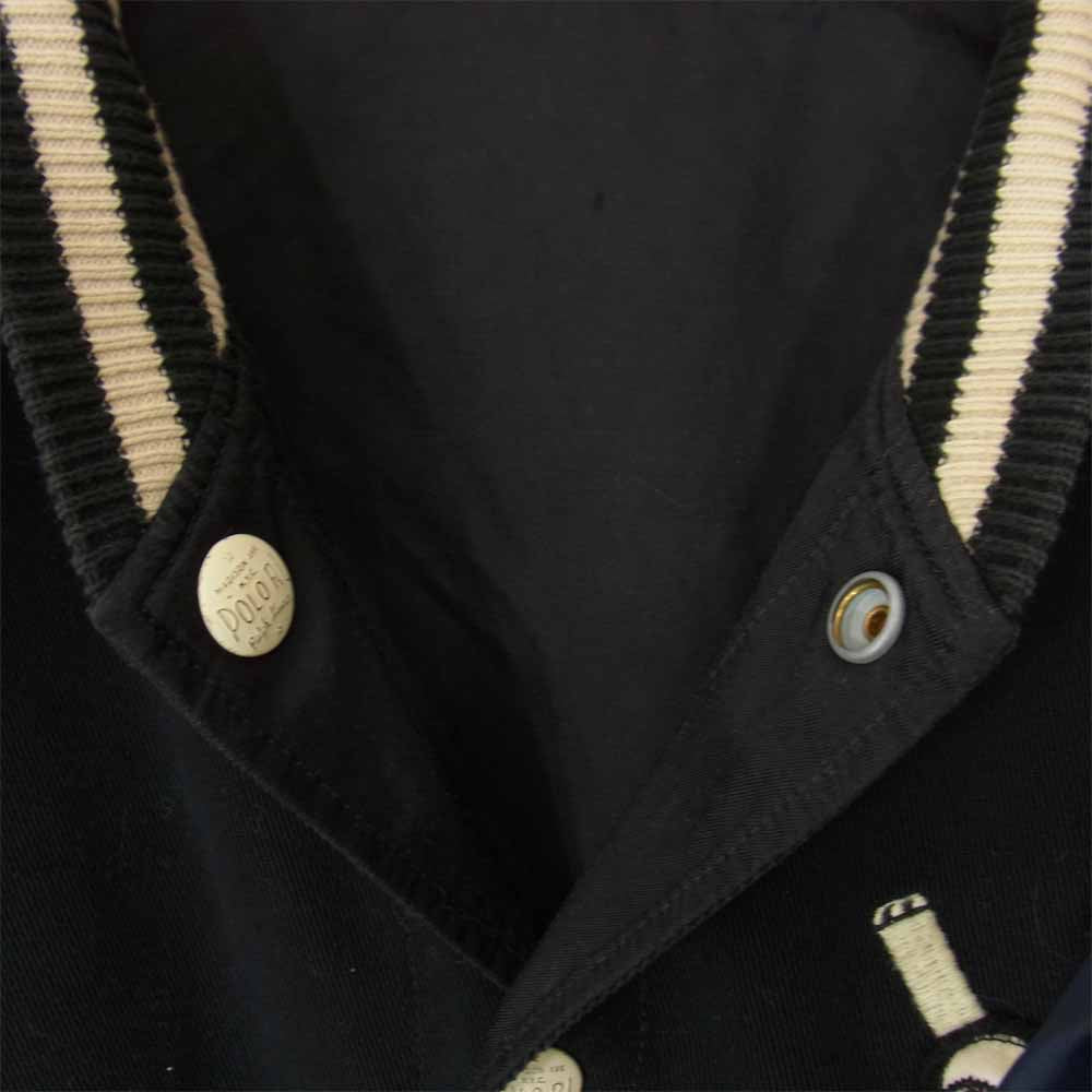 RALPH LAUREN ラルフローレン 国内正規品 コットン ナイロン リバーシブル スタジャン ブルゾン ブラック系 S【中古】
