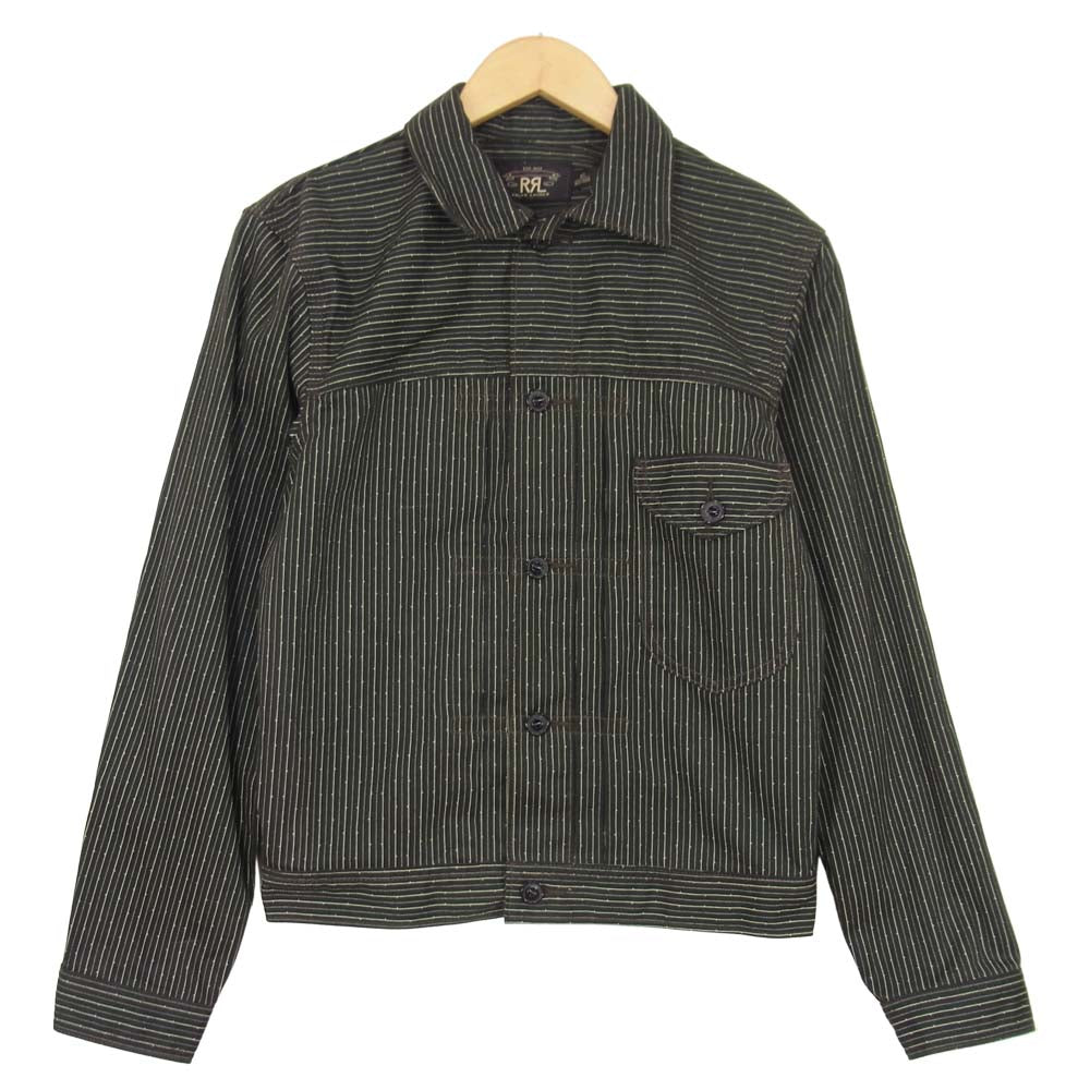 RRL ダブルアールエル 国内正規品 1st Type Jacket ストライプジャケット ブラック系 XS【美品】【中古】