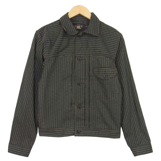 RRL ダブルアールエル 国内正規品 1st Type Jacket ストライプジャケット ブラック系 XS【美品】【中古】