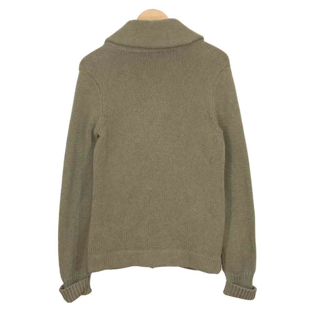 RRL ダブルアールエル 国内正規品 モーターサイクル コットンニット ショールカラー カーキ系 XS【美品】【中古】