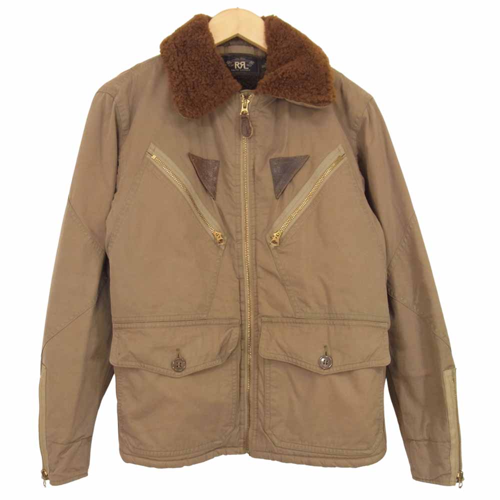 RRL ダブルアールエル 国内正規品 Marshall A-2 sports flight jacet マーシャル フライト ジャケット ベージュ系 XS【美品】【中古】