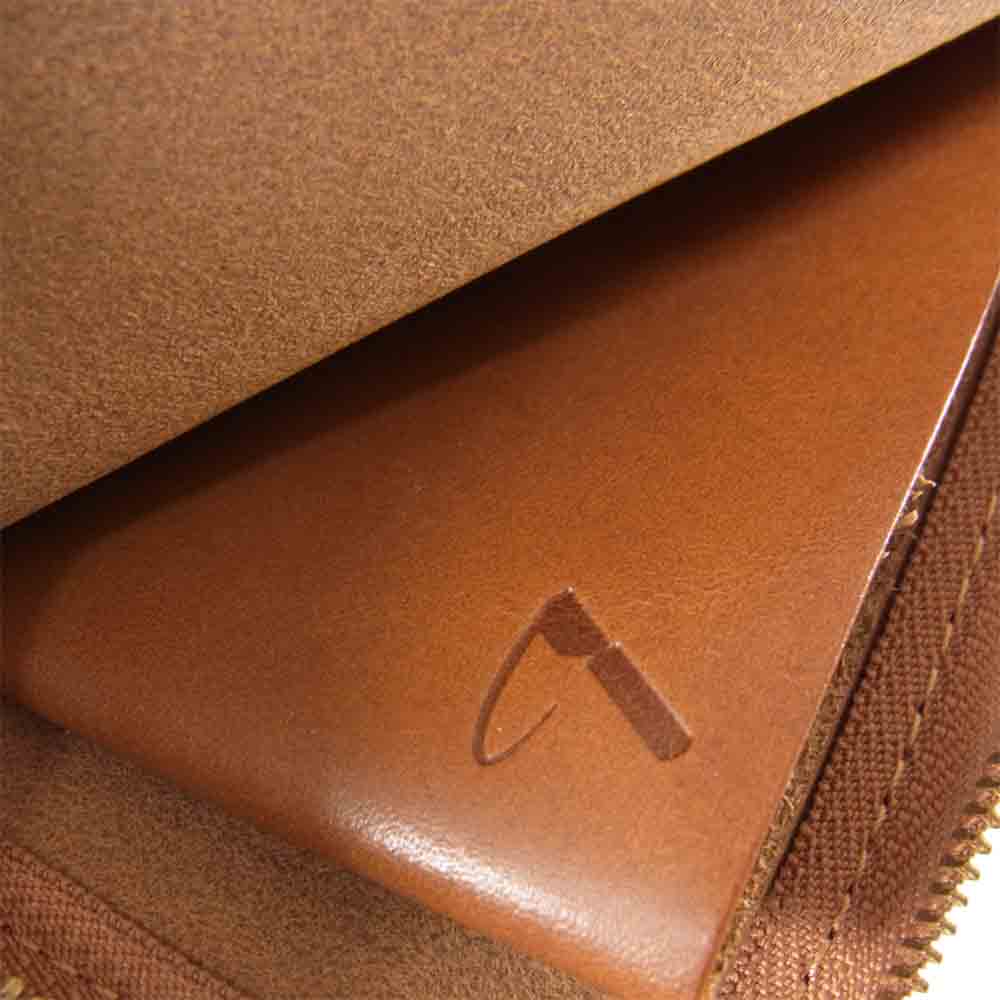 土屋鞄製造所 ツチヤカバン Natura ナチューラ ヌメ革 Lファスナー ライトブラウン系【中古】