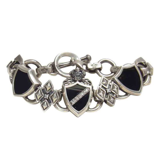 Justin Davis ジャスティンデイビス SBJ190 HERITAGE ヘリテージ シールド クラウン ブレスレット シルバー系【中古】