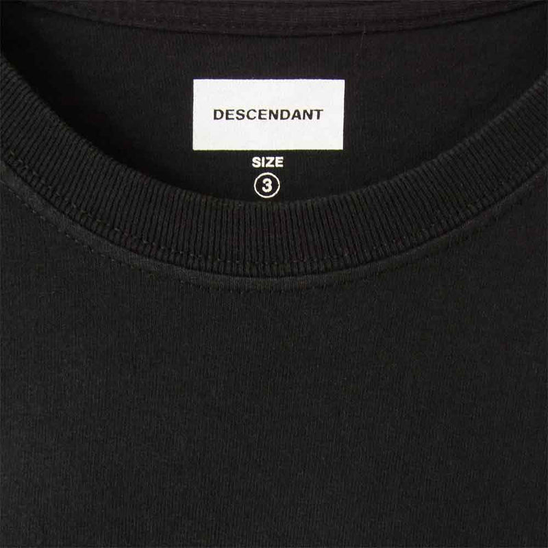 DESCENDANT ディセンダント 19SS 191TNDS-CSM03S OVAL CREW NECK SS ポケット 半袖 Ｔシャツ ブラック系 3【中古】