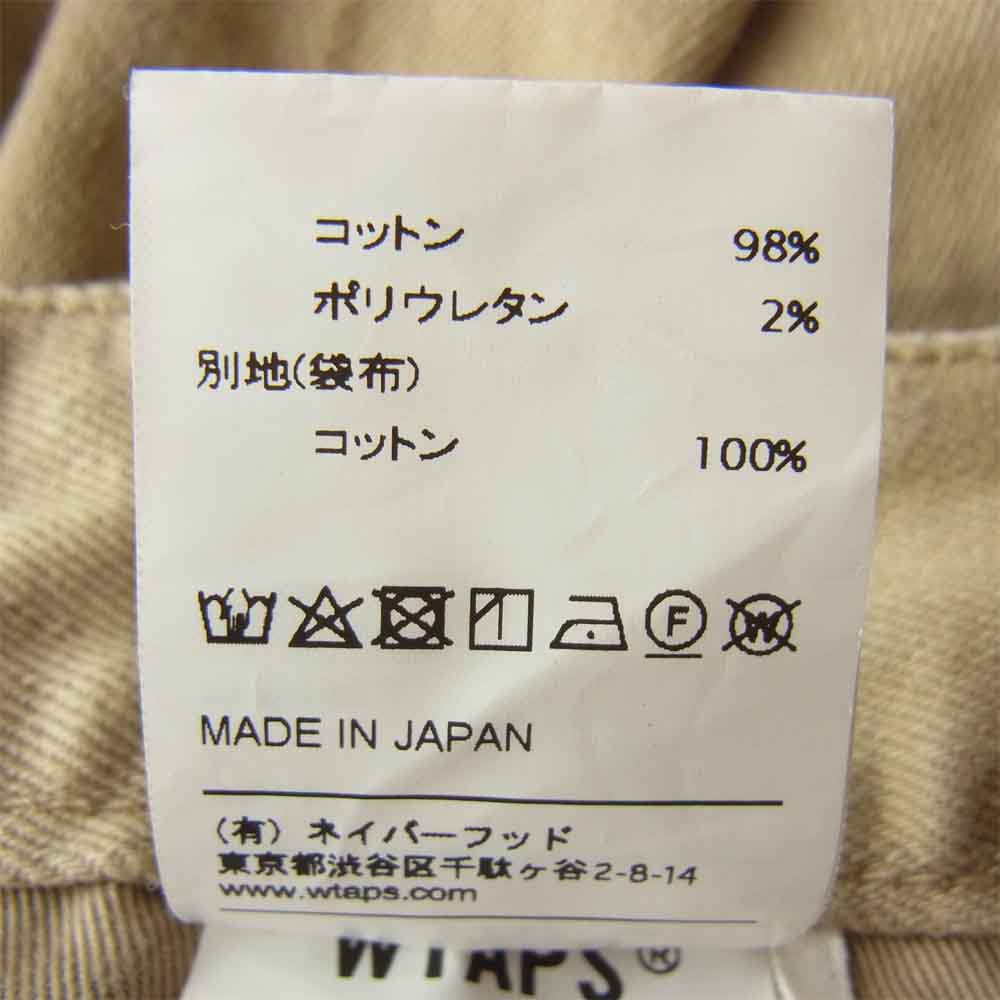 WTAPS ダブルタップス 19SS 191BRDT-PTM04 KHAKI TIGHT TROUSERS タイト トラウザー パンツ ベージュ系 2【中古】