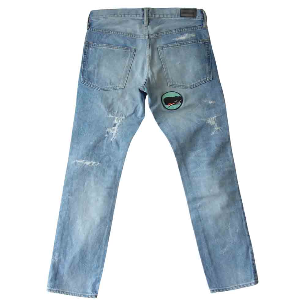 DESCENDANT ディセンダント 19SS 191WVDS-PTM03 DIN-4 02 TRASH JEANS クラッシュ リペア加工 デニム パンツ インディゴブルー系 3【中古】