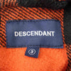 DESCENDANT ディセンダント SPICOLI HOODED LS SHIRT フード付き バッファローチェック ヘビー ネルシャツ ブラック ブラック系×オレンジ系 3【中古】