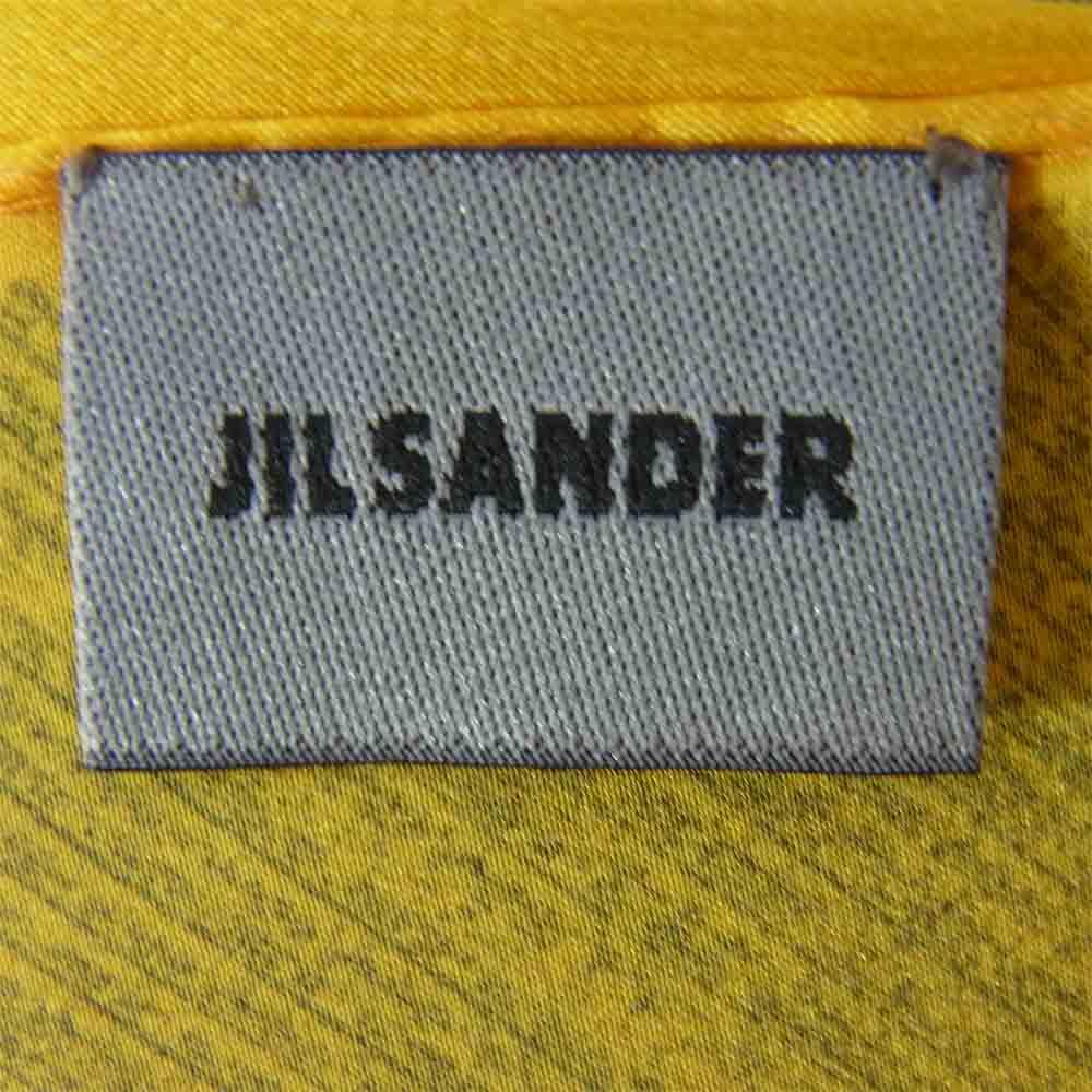 JIL SANDER ジルサンダー 国内正規品 シルク100％ スカーフ  イエロー系×ブラック系【極上美品】【中古】