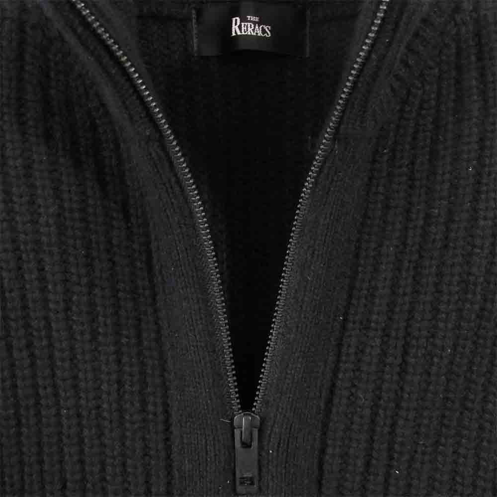 THE RERACS 19FW-REKN-069 カシミア シルク混 ウール ジップ ニット ブラック系 F【中古】