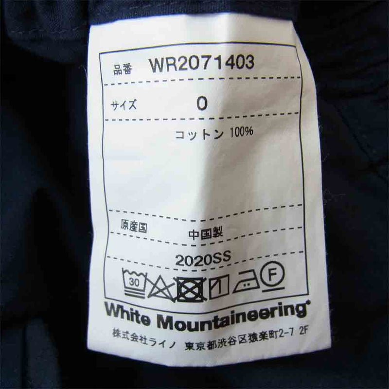 WHITE MOUNTAINEERING ホワイトマウンテニアリング 20SS WR2071403 EASY SHORT PANTS イージー ショート パンツ ネイビー系【中古】