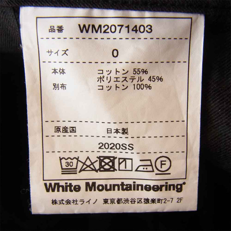 WHITE MOUNTAINEERING ホワイトマウンテニアリング 20SS WM2071403 TRIPLE STITCHED 6 POCKET PANTS  ブラック系【中古】