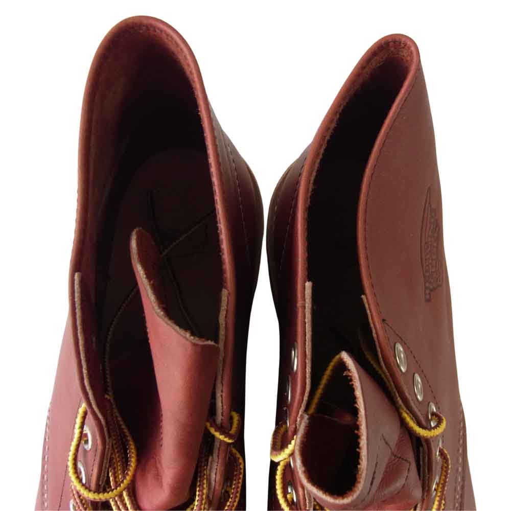RED WING レッドウィング 8166 Classic Work 6 Round-toe プレーントゥ レザー ワーク ブーツ ブラウン系 29【美品】【中古】