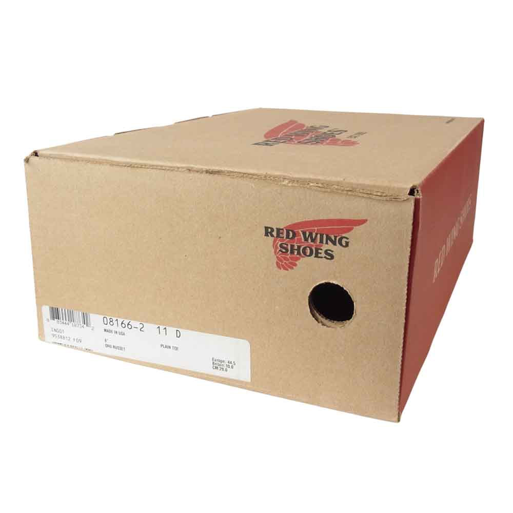 RED WING レッドウィング 8166 Classic Work 6 Round-toe プレーントゥ レザー ワーク ブーツ ブラウン系 29【美品】【中古】