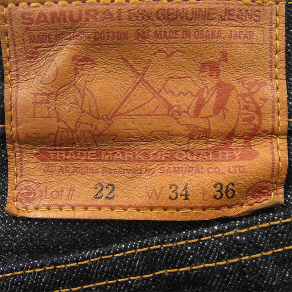 SAMURAI JEANS サムライジーンズ S710XX190Z S710XX 19oz Lot22 ヘビーオンス デニムパンツ セルヴィッチ ジーンズ インディゴブルー系 W34 L36【美品】【中古】
