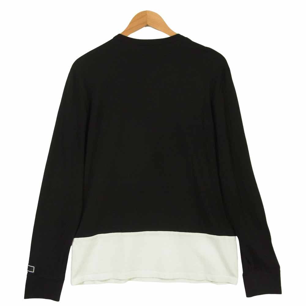 MONCLER モンクレール 20SS 8D70020 MAGLIA T-SHIRT クルーネック 長袖 Tシャツ ブラック系 ホワイト系 L【美品】【中古】