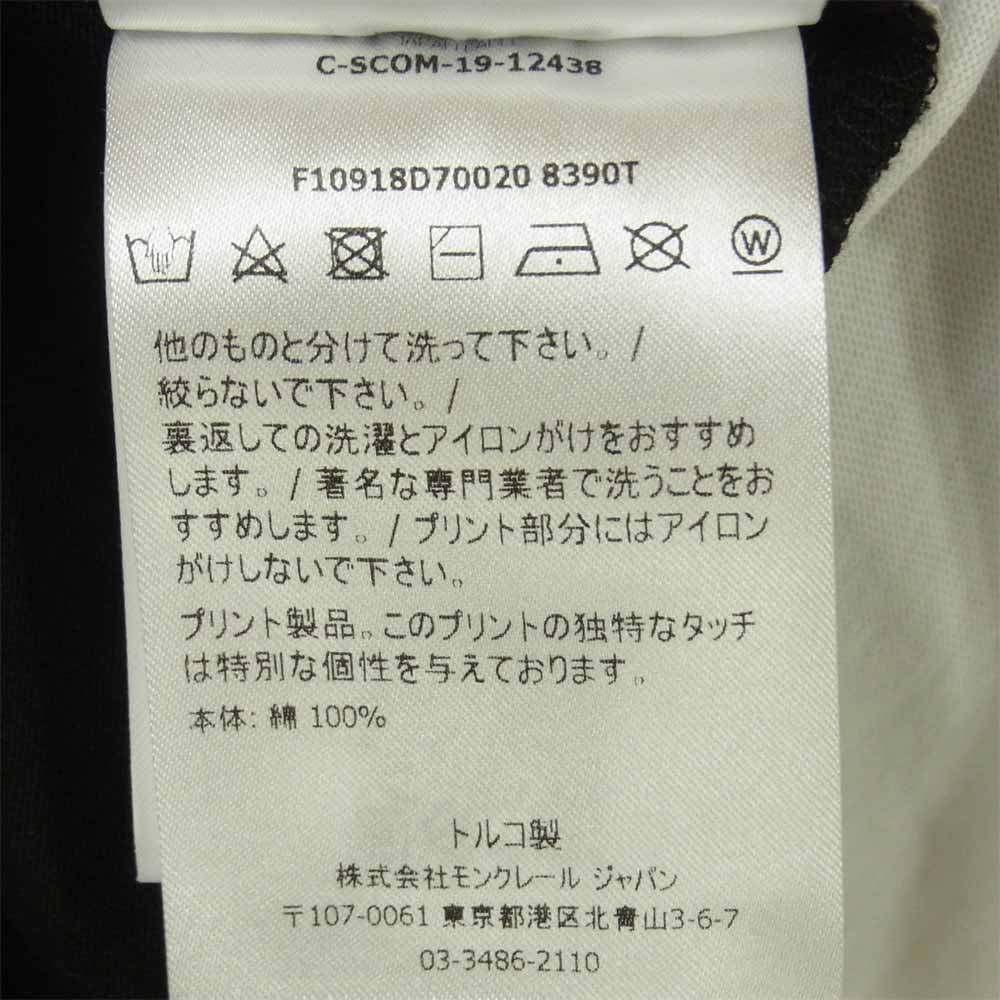 MONCLER モンクレール 20SS 8D70020 MAGLIA T-SHIRT クルーネック 長袖 Tシャツ ブラック系 ホワイト系 L【美品】【中古】