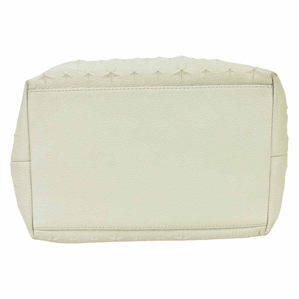 JIMMY CHOO ジミーチュウ スター エンボス グレイニー レザー トート バッグ オフホワイト系【中古】