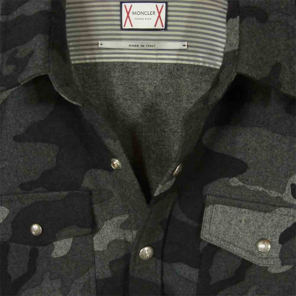 MONCLER モンクレール 5204300 GAMME BLUE ガムブルー CAMICIA SHIRT カモ 長袖 シャツ イタリア製 グレー系 1【中古】