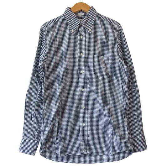 INDIVIDUALIZED SHIRTS インディビジュアライズドシャツ STANDARD FIT ギンガムチェック BD ボタンダウン シャツ ネイビー系×ホワイト系 15／32【中古】