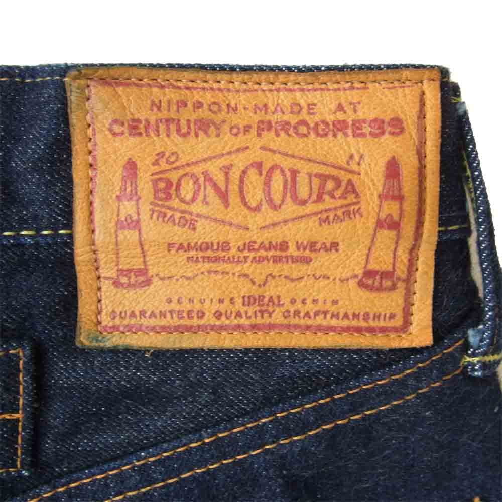 BONCOURA ボンクラ Indigo Selvedge CINCH BACK Denim Pants インディゴ セルビッジ シンチバック デニム インディゴブルー系 30【中古】