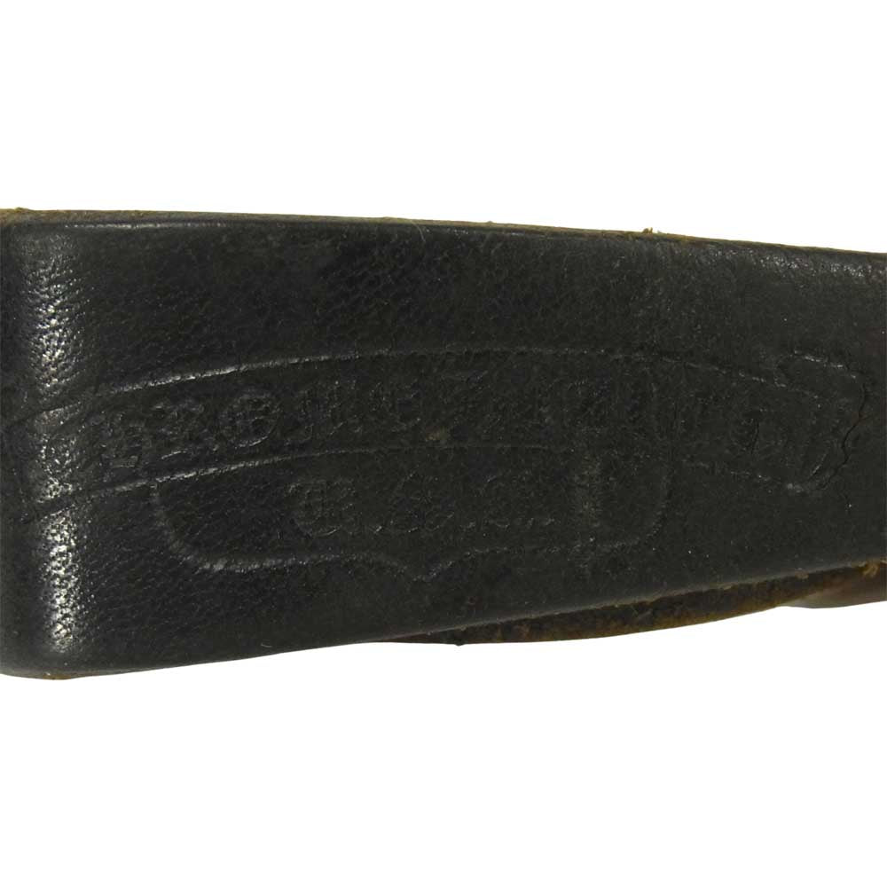 CHROME HEARTS クロムハーツ（原本無） BELT LOOP Wベルトループ クロスボタン ブラックレザー キーホルダー ブラック系【中古】