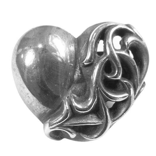 CHROME HEARTS クロムハーツ（原本有） HAIR BAND ハート ボタン コンチョ ヘアゴム シルバー系【中古】