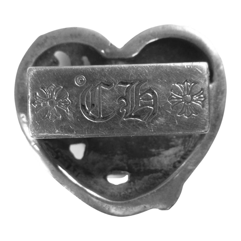CHROME HEARTS クロムハーツ（原本有） HAIR BAND ハート ボタン コンチョ ヘアゴム シルバー系【中古】