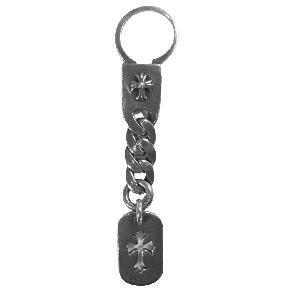 CHROME HEARTS クロムハーツ（原本無） カットアウトクロス ドッグタグ キーチェーン キーリング シルバー系【中古】