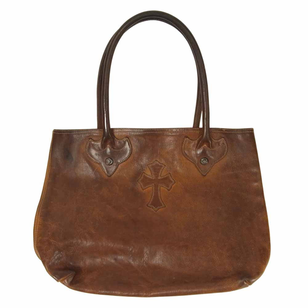 CHROME HEARTS クロムハーツ（原本有） 修理補填確認書付属 FS トート ユナイテッドアローズ UA 10周年記念 クロスパッチ バッグ ブラウン系【中古】