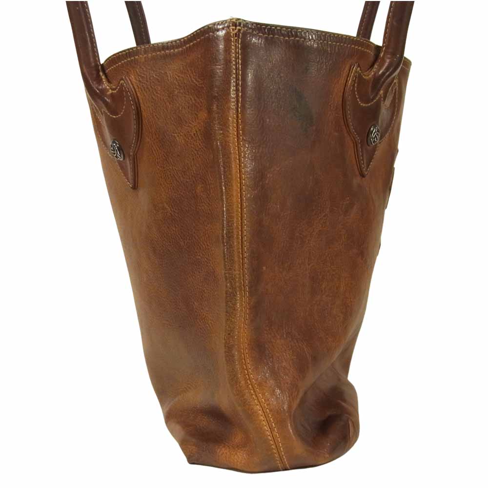 CHROME HEARTS クロムハーツ（原本有） 修理補填確認書付属 FS トート ユナイテッドアローズ UA 10周年記念 クロスパッチ バッグ ブラウン系【中古】