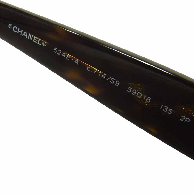 CHANEL シャネル 5248-A ココマーク カメリア サングラス イタリア製 ブラウン系 59□16-135【中古】
