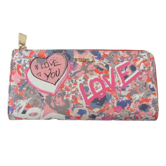 Furla フルラ ハート L字ファスナー 長財布 マルチカラー系【中古】