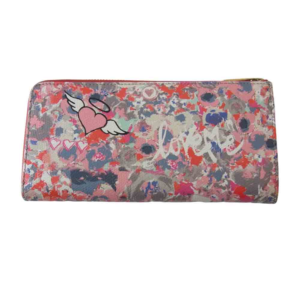 Furla フルラ ハート L字ファスナー 長財布 マルチカラー系【中古】