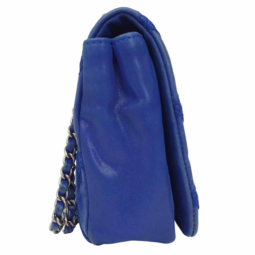 CHANEL シャネル フラップ チェーン ショルダー バッグ ブルー系【中古】