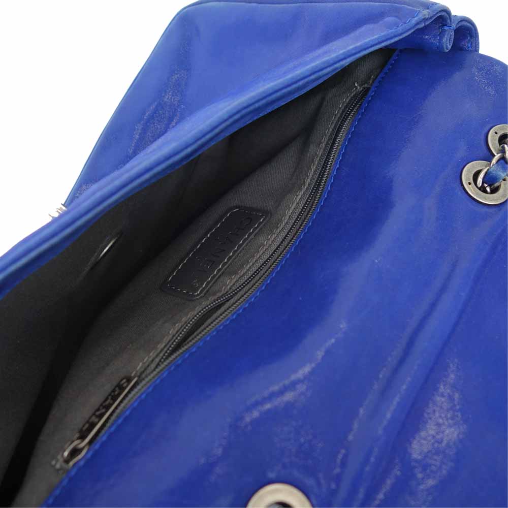 CHANEL シャネル フラップ チェーン ショルダー バッグ ブルー系【中古】