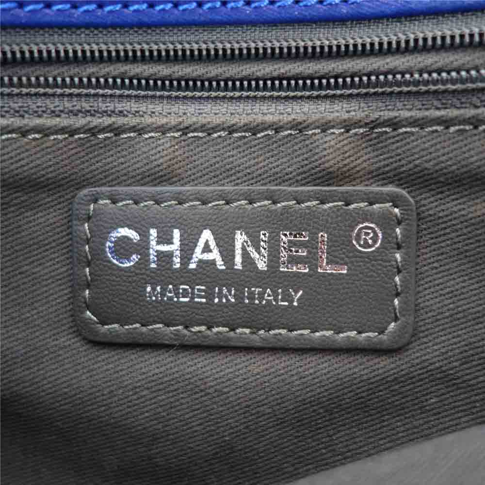 CHANEL シャネル フラップ チェーン ショルダー バッグ ブルー系【中古】