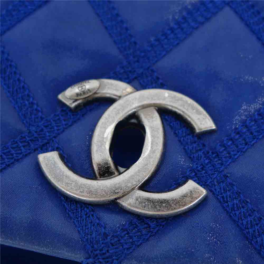 CHANEL シャネル フラップ チェーン ショルダー バッグ ブルー系【中古】