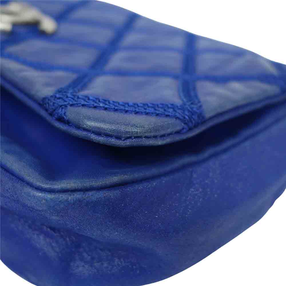 CHANEL シャネル フラップ チェーン ショルダー バッグ ブルー系【中古】