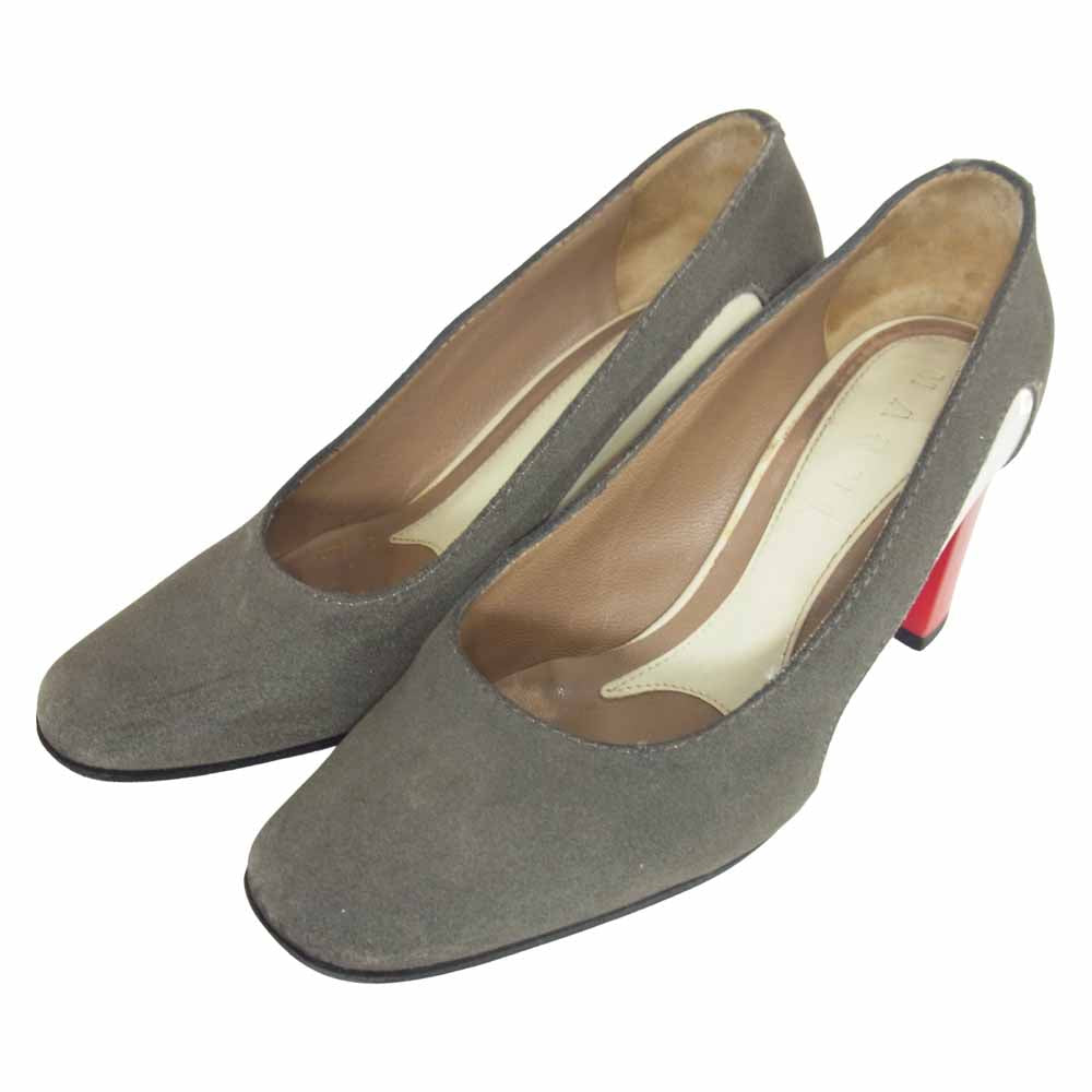 MARNI マルニ スエード ヒール パンプス グレー系 36 1/2【中古】