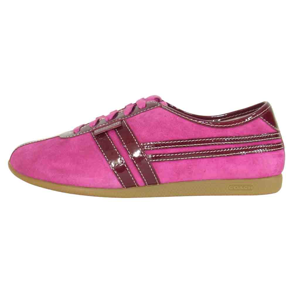 COACH コーチ スエード スニーカー ピンク系 7.5【美品】【中古】
