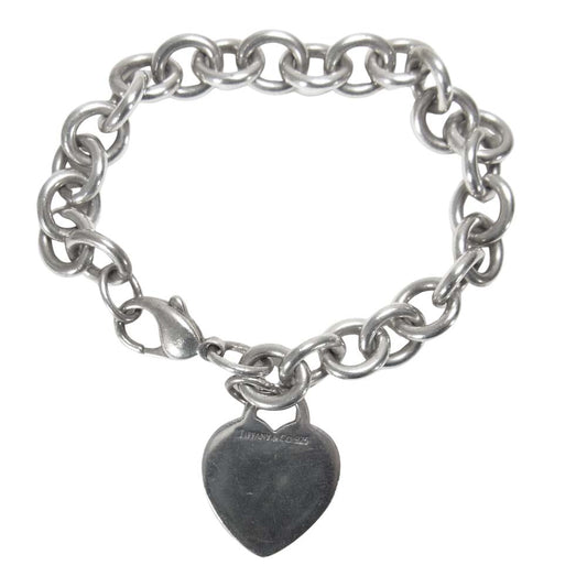 TIFFANY&Co. ティファニー ハート ロゴ チェーン ブレスレット シルバー系【中古】