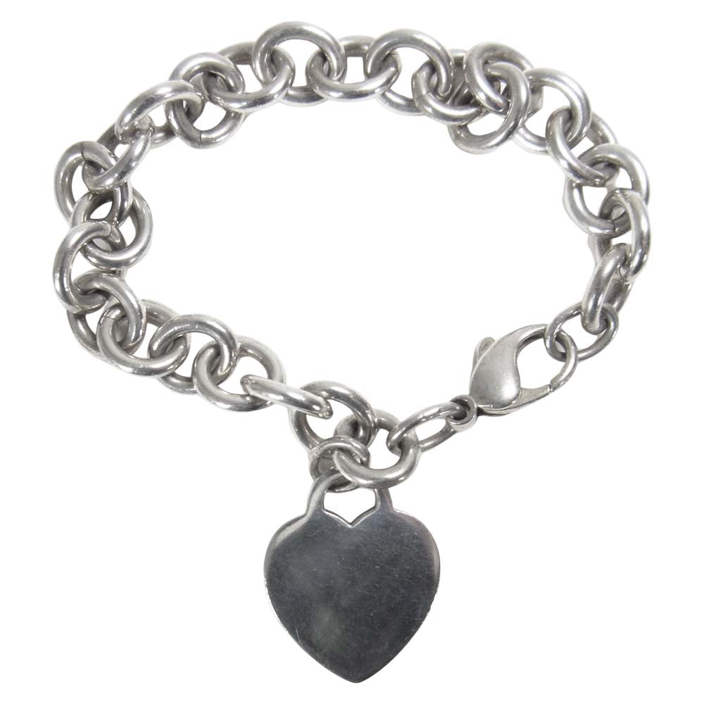 TIFFANY&Co. ティファニー ハート ロゴ チェーン ブレスレット シルバー系【中古】