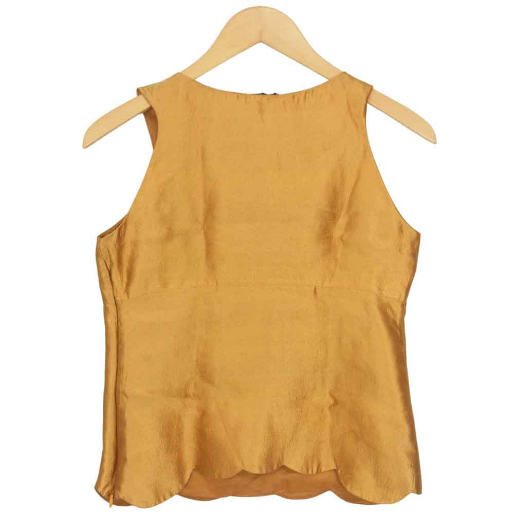MIUMIU ミュウミュウ 国内正規品 シルク ノースリーブ トップス ゴールド系 40【中古】