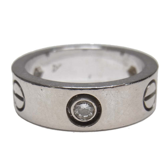 CARTIER カルティエ 証明書付属 K18WG LOVE Ring ラブ リング ダイヤ シルバー系 8.5号程度【中古】