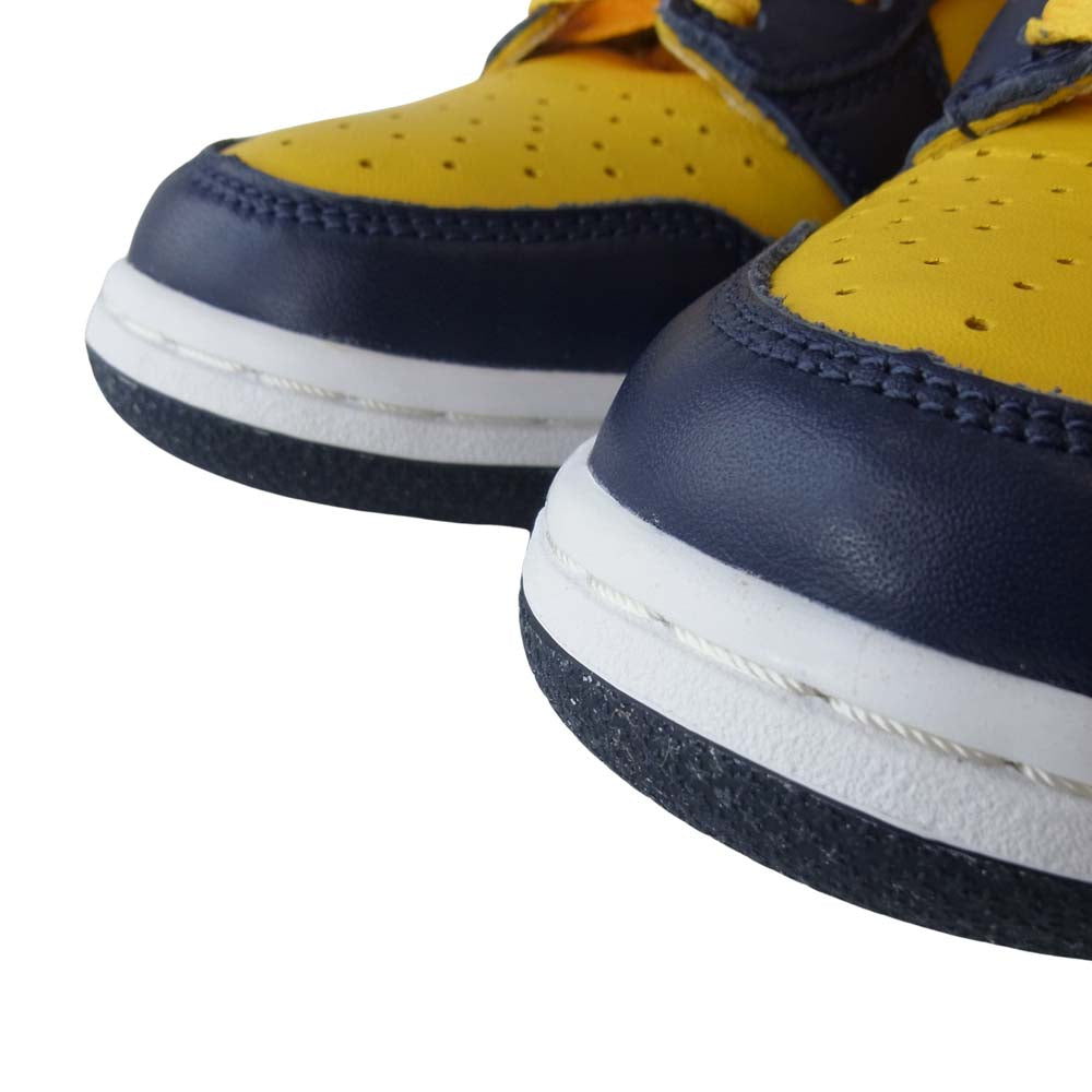 NIKE ナイキ 630335-471 99年復刻 DUNK HIGH LE Michigan ダンク ハイ ミシガン スニーカー MIDNIGHT NAVY VARSITY MAIZE ネイビー系×イエロー系 27【極上美品】【中古】