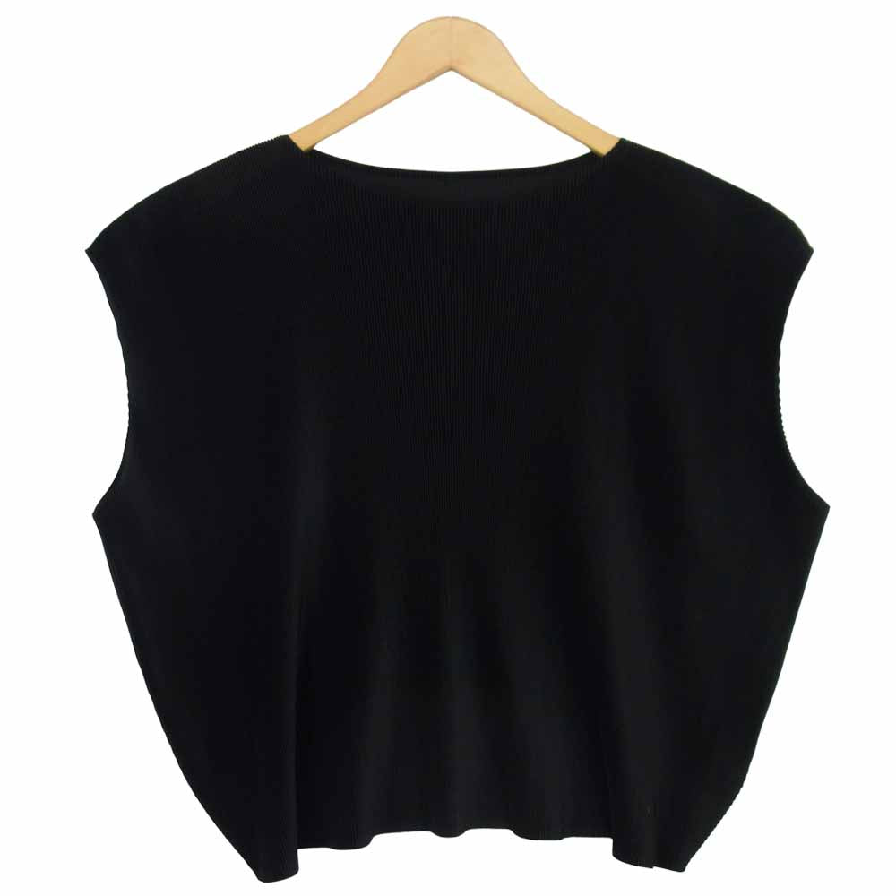 プリーツプリーズ ISSEY MIYAKE イッセイミヤケ PP01-FK313 ビッグシルエット ノースリーブ カットソー ブラック系 3【中古】