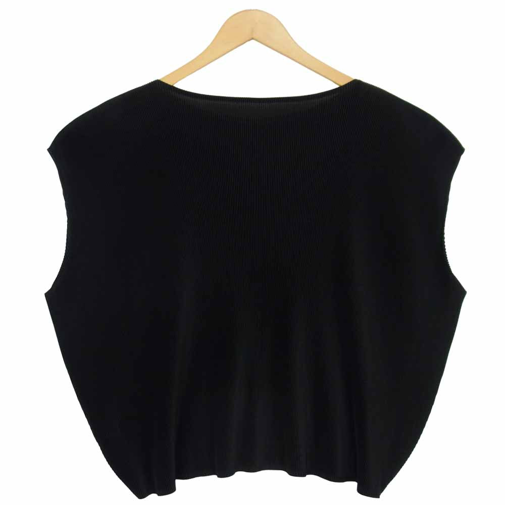 プリーツプリーズ ISSEY MIYAKE イッセイミヤケ PP01-FK313 ビッグシルエット ノースリーブ カットソー ブラック系 3【中古】