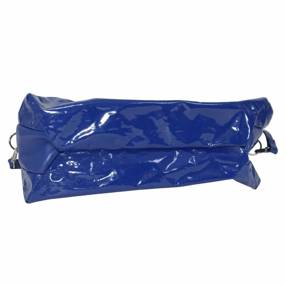 プリーツプリーズ ISSEY MIYAKE イッセイミヤケ PP42-AG403 PVC × レザー ショルダー バッグ ブルー系【中古】